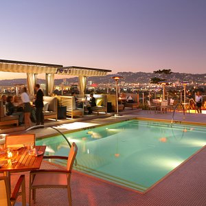 Rooftop Pool at Night