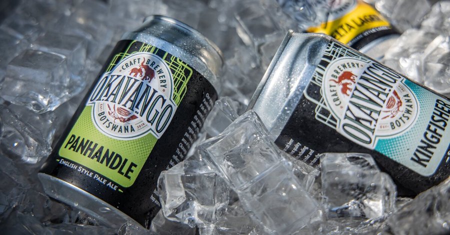 Ice cold Okavango Craft Brewery in a can.