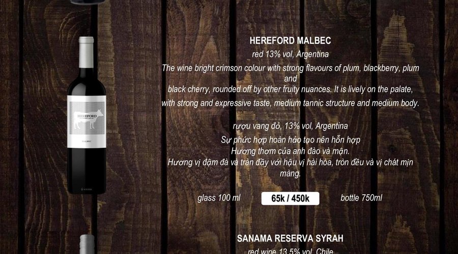 Wine list