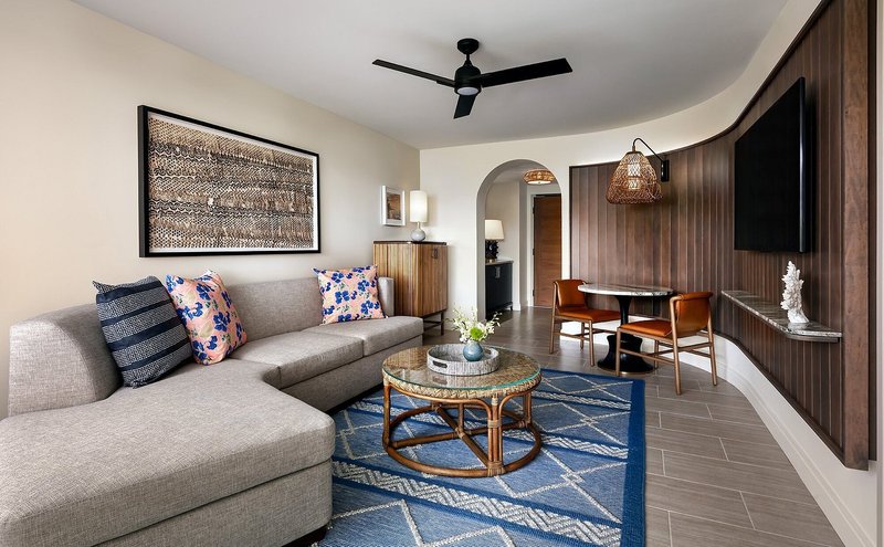 An interior sitting room at the Fairmont Kea Lani Maui.