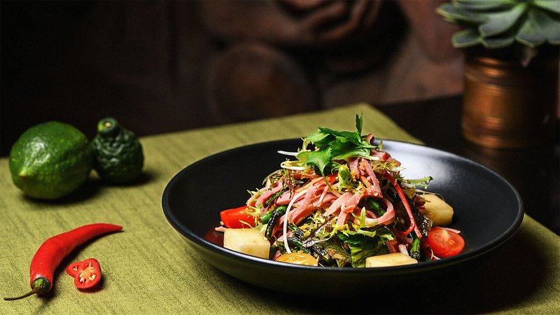 Cucumber duck dish at The Spice Route, in New Delhi