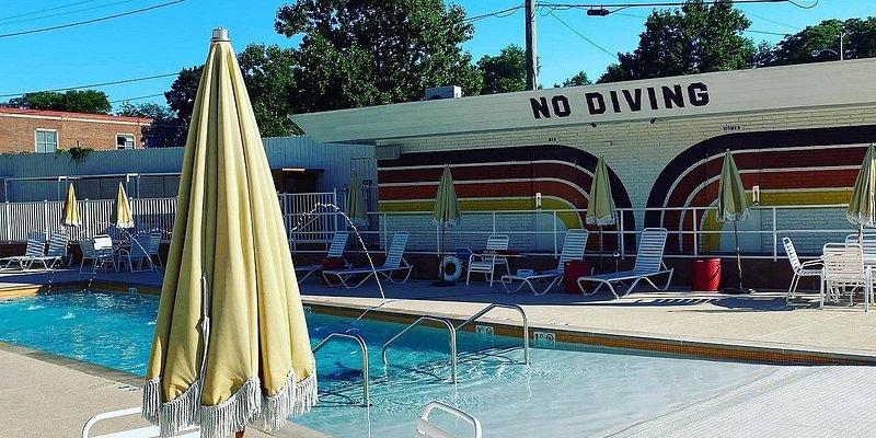 The outdoor pool at The Dive Motel & Swim Club. 