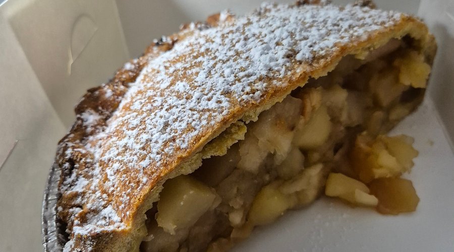 Half a Sutton's juice factory apple pie