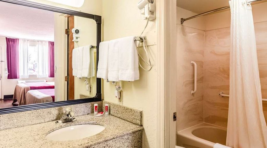 Vanity in bathroom
