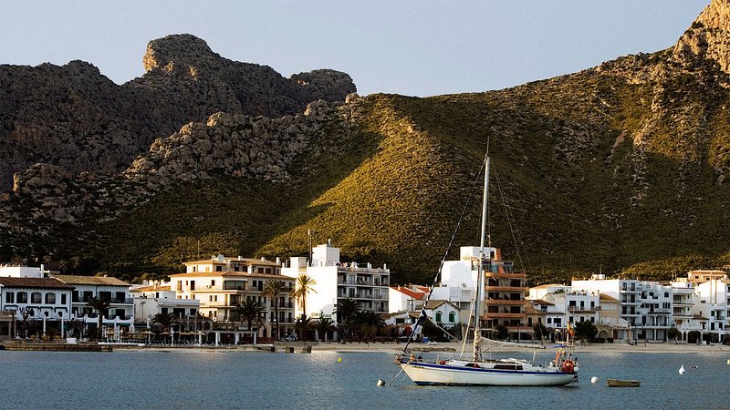 Yacht anchored off Port de Pollenca