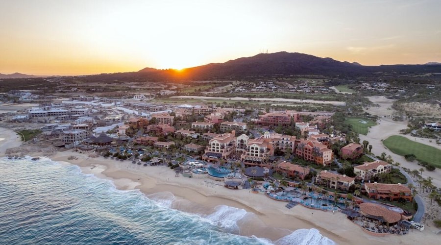A desert oasis framed by the emerald Sea of Cortez