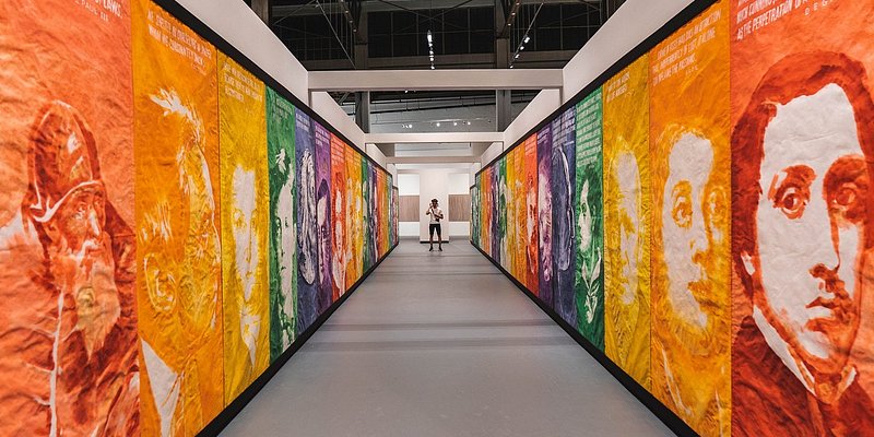 A colorful art display at The Museum of Contemporary Art