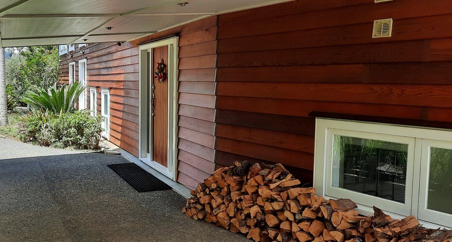 Car port with firewood