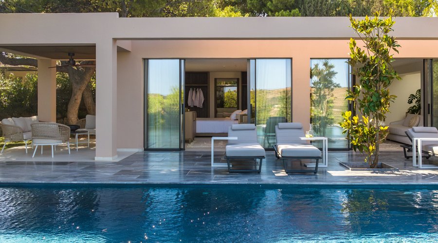 New Pine Hill Villa Temple & Sea View With Private Pool: at the top of the hill with two master bedrooms, separate open plan lounge, dining and living areas, two outdoor pavilions with lounging furniture and temple & sea view and a 36m² private pool.