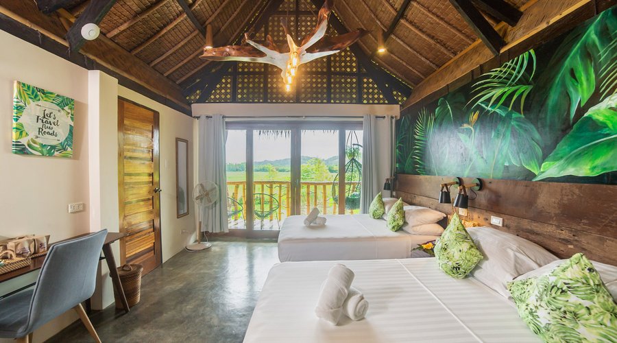 Family Suite Cottage with Rice Field View