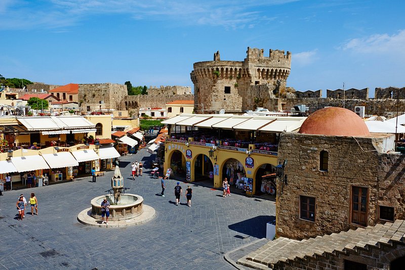 Greece, Dodecanese, Rhodes, Ipocratous square