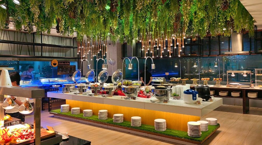 Explore our buffet area filled with delicious options.