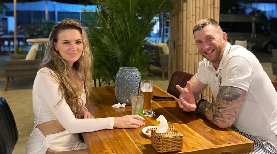 Beautiful couple, enjoying a romantic dinner together