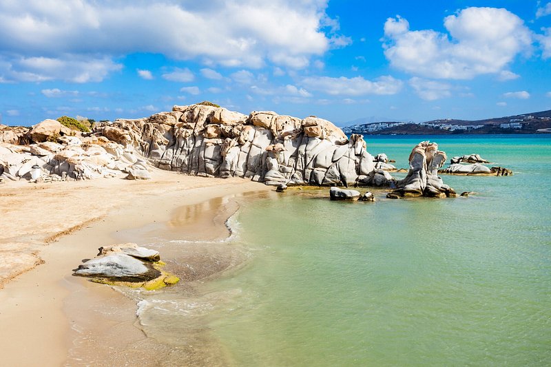 Kolimbithres beach with beauty stone rocks on the Paros island in Greece
