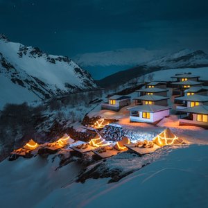 Risha Resort in February. Truly four seasons…  The only place that is covered by snow all winter long, as well as the only place where people do not have cooling devices in the summer.  