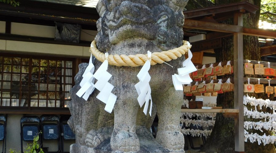 拝殿前の狛犬