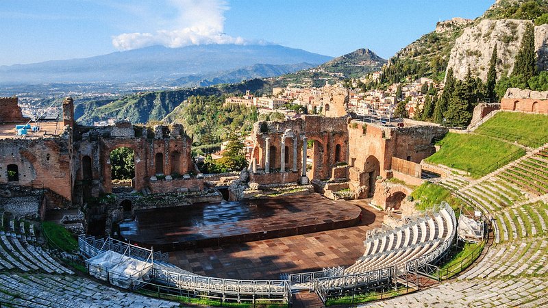 The Greek theatre and Mount Etna