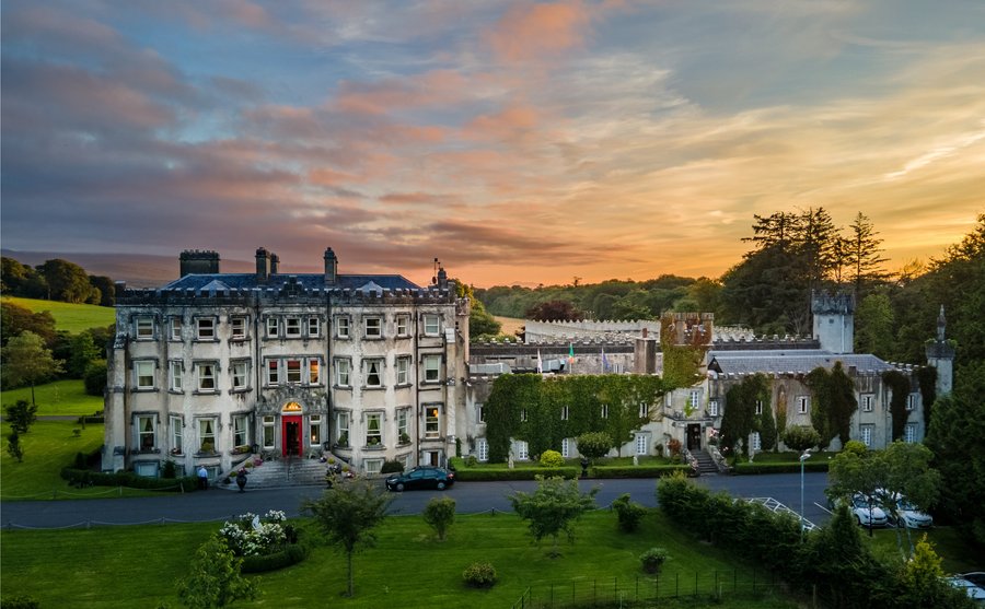 Summer Evenings At Ballyseede Castle - Ballyseede Castle looking on to the Slieve Mish Mountain