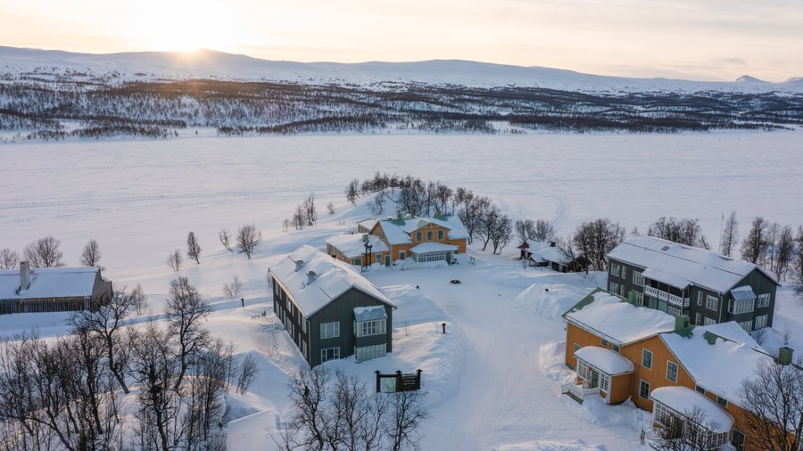 Overview of Fjällnäs Est. 1882 in the winter. 
