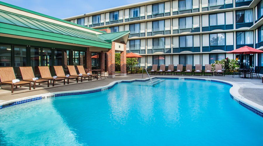 Enjoy a dip in our outdoor heated pool, open seasonally