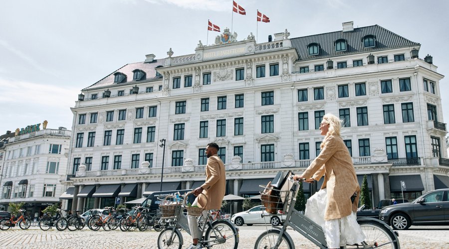 Cycling Outside The Hotel On Kongens Nytorv