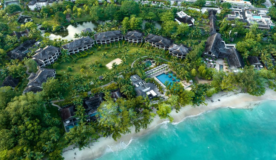 Aerial view of the hotel grounds