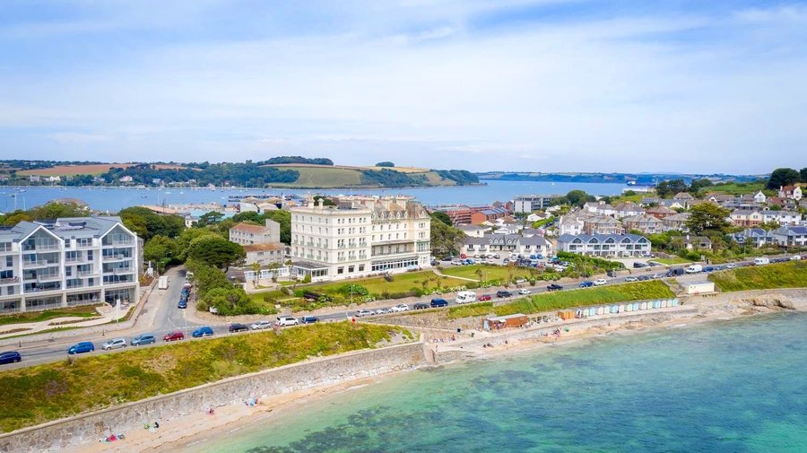 Falmouth Hotel Drone Shot