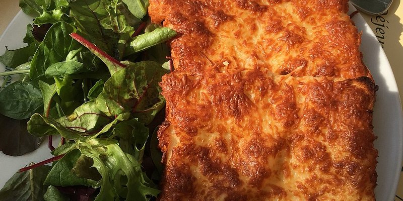 Croque monsieur with side salad