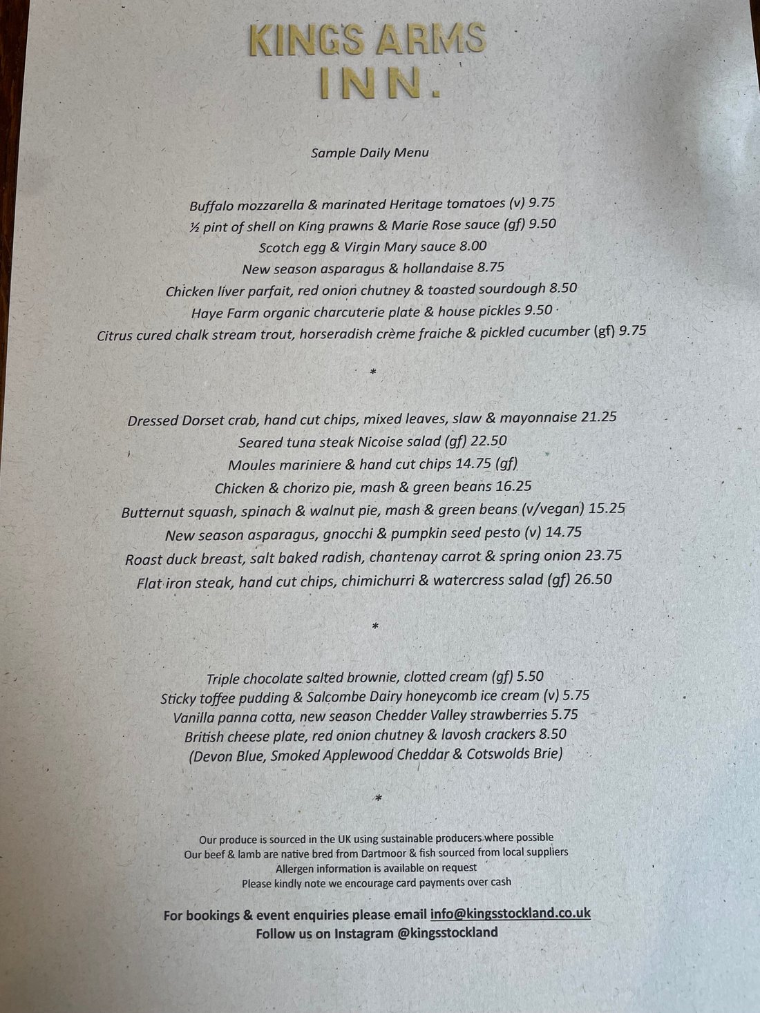 KINGS ARMS INN STOCKLAND - Updated 2024 Restaurant Reviews, Photos ...