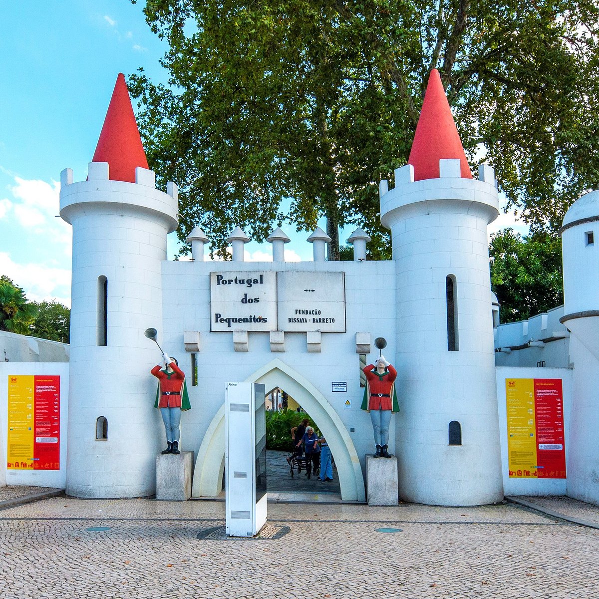 A miniature replica of a traditional Portuguese building at Portugal dos Pequenitos park in Coimbra.