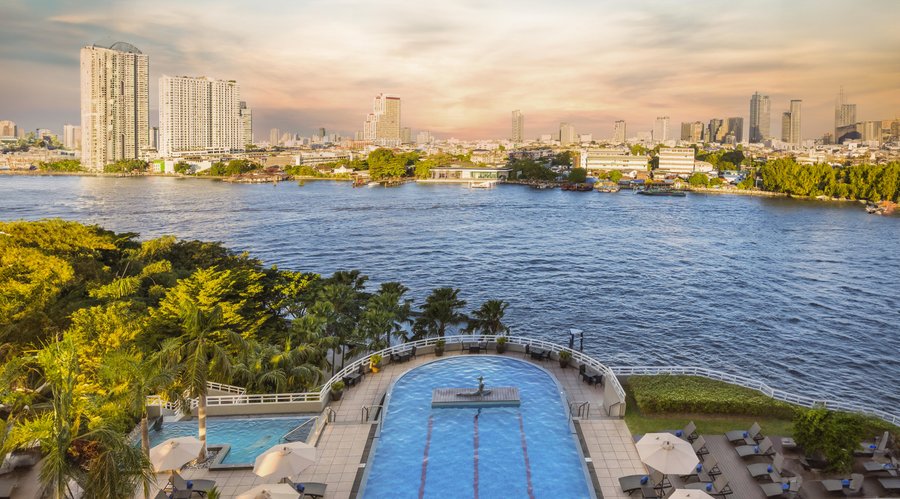 View from riverside rooms. 