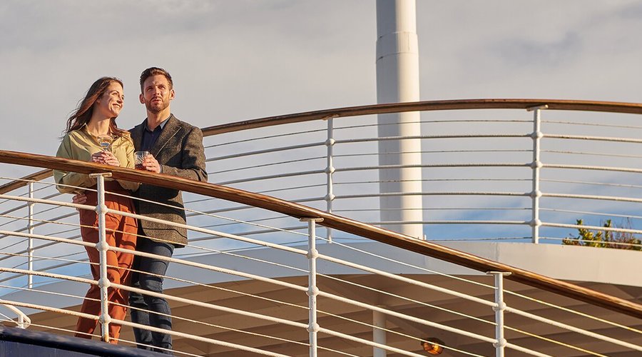 Enjoy time aboard this luxury floating hotel with outside deck space.