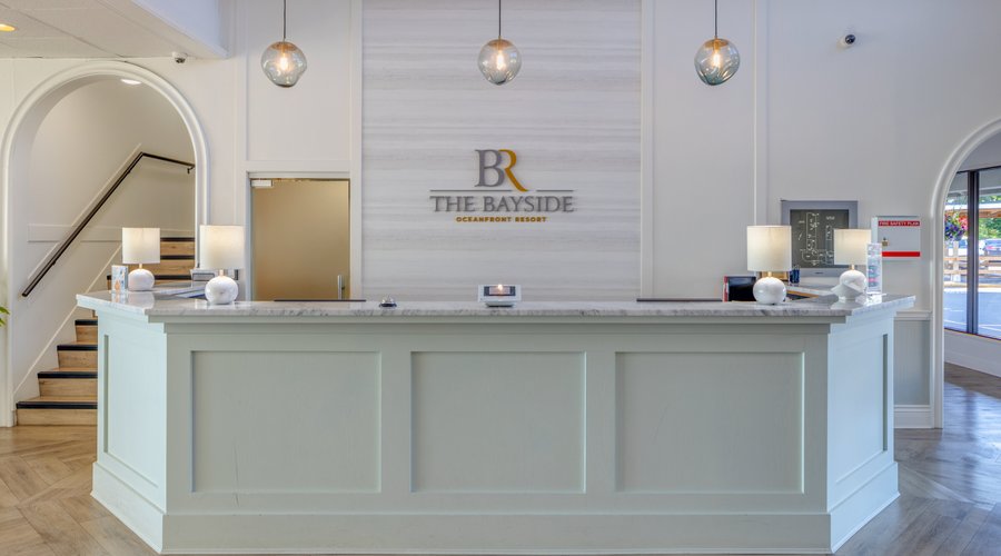 Front desk in our hotel lobby