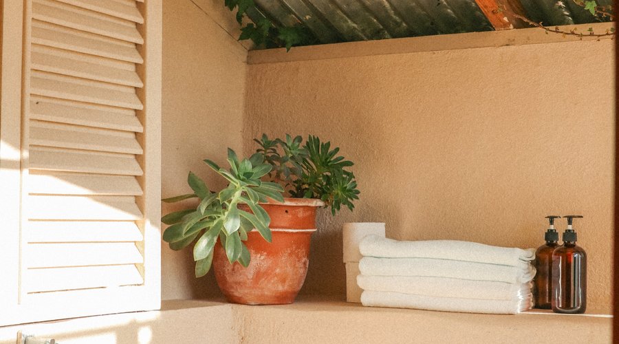 Sunny bathrooms and open air showers in every cabin and treehouse!