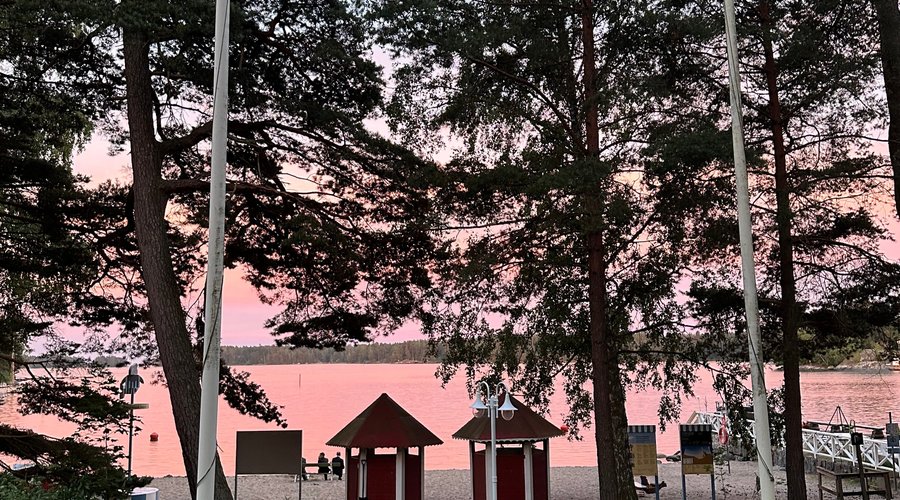 Relax at Furuvik Seaside Sauna with breathtaking sea views and a tranquil sauna experience.