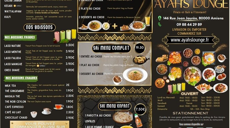 Notre flyer pour la cuisine Srilankaise (Resto)
