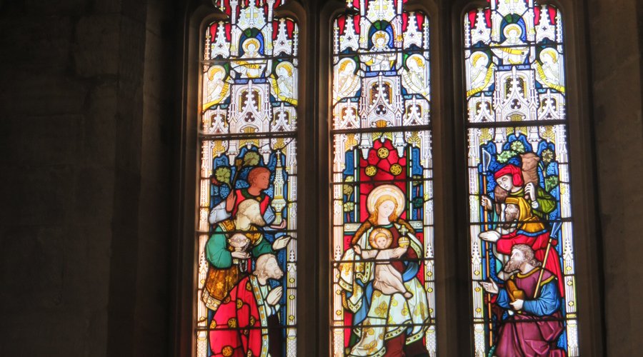 Stained glass windows at St Lawrence Church
