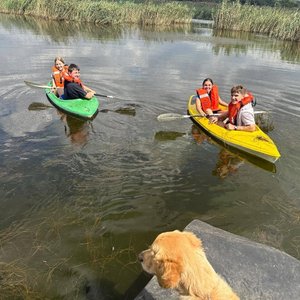 Canoeing on the dam on the property and included in your booking