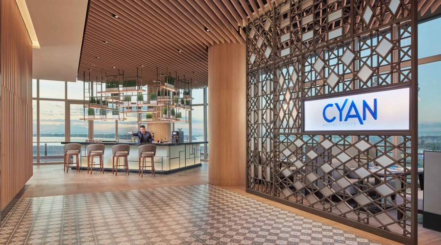 Cyan Modern Kitchen Reception and Bar