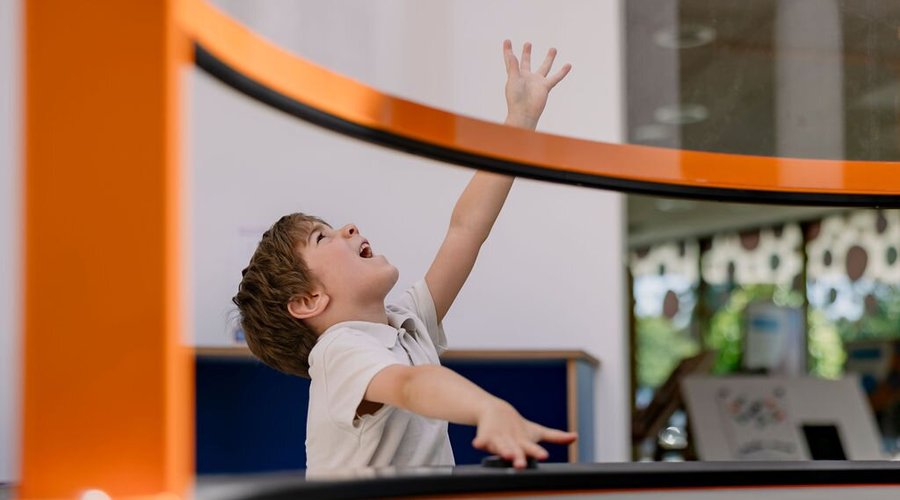 Testing out the giant wind tunnel at Cambridge Science Centre