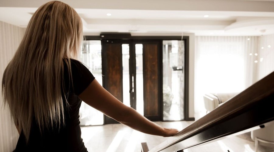 The Reid Hotel is a historic building that has been completely renovated.  We reused as much of the old materials as we could such as the old floor boards that were used in our custom front door.