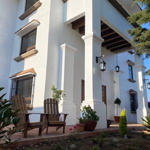 Front entrance of the new, modern Eco-Guest House in the Western Highlands of Guatemala.