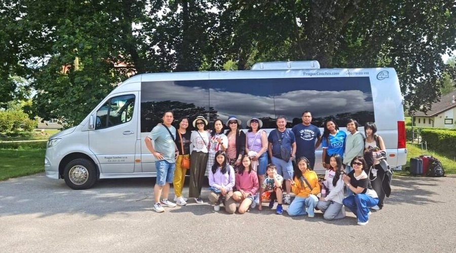 Our group photo with Thomas. We couldn't thank you enough for the wonderful trip we had  from Prague to Bogenhofen,Austria. . Highly recommended and very reliable, kind and he speaks English very well so we had a lovely time .Definitely Highly recommended. Thanks a million  Thomas. Hope we will see you again 🙂