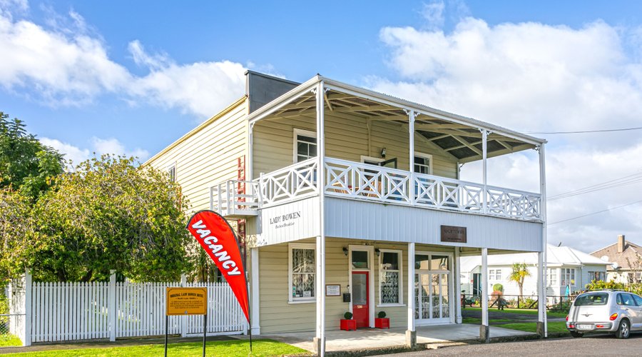 Front of our 156 year old Lady Bowen Bed and Breakfast.  The building is listed as a Category 2 Heritage Building.