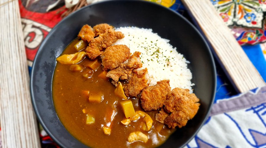 Japanese curry rice with fried chicken