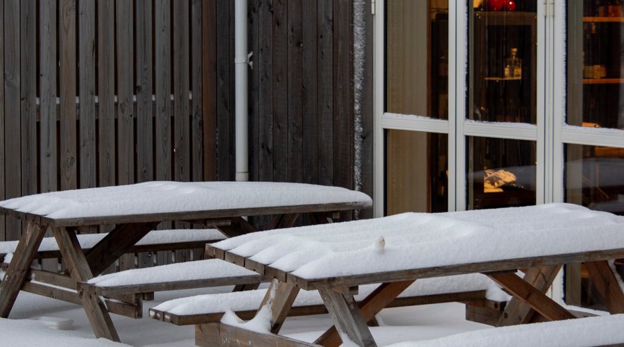 Our snowy restaurant