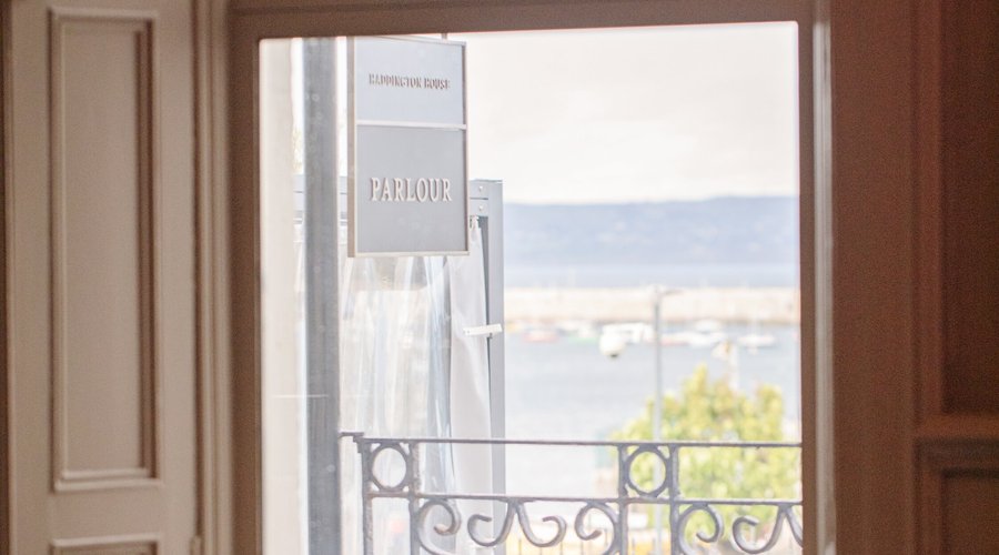 View of sea from lobby