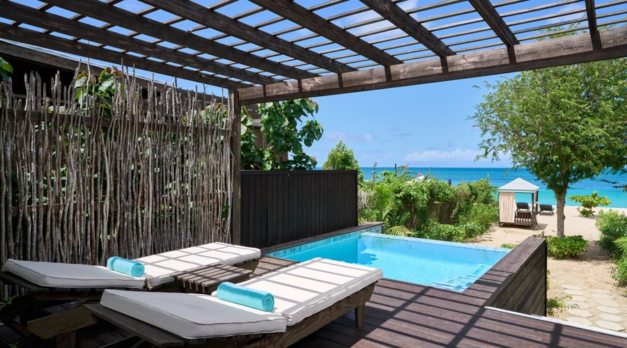 Beachfront Sanctuary Pool Cottage private plunge pool and secluded beach path