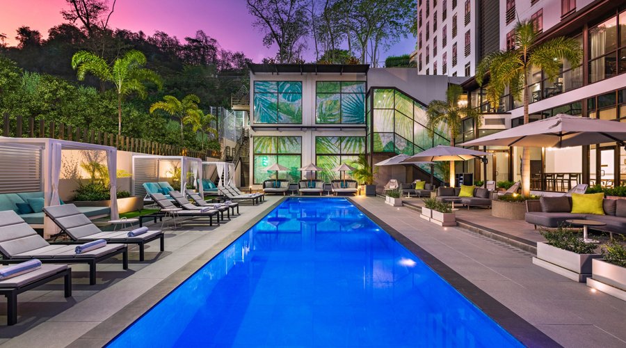 Outdoor Pool Evening Time