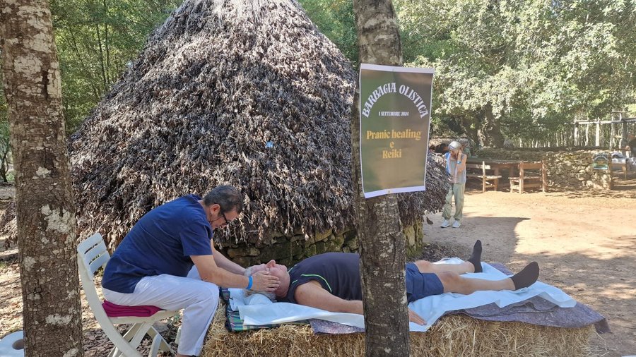 Trattamento Reiki in foresta per l'evento del 1 settembre '24 di Barbagia Olistica in Seulo